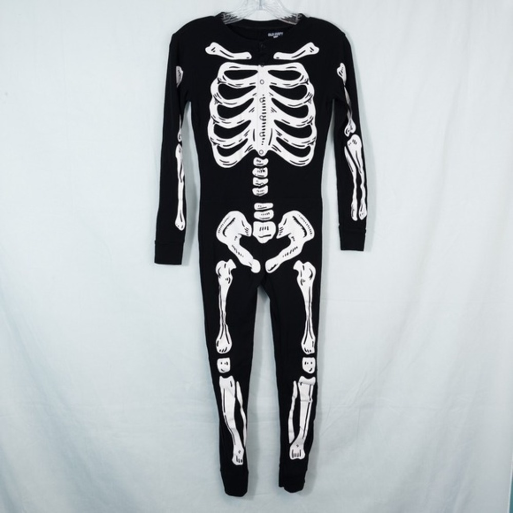 Old Navy Kids Unisexโ One Piece Skeleton Pajamas Halloween Costume Size XL (12)